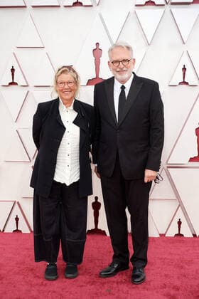 OscarÂ® nominee David Crank, right, and guest arrive on the red carpet of The 93rd OscarsÂ® at Union Station in Los Angeles, CA on Sunday, April 25, 2021. Los Angeles CA USA  Copyright: xMattxPetitx 34135070THA
