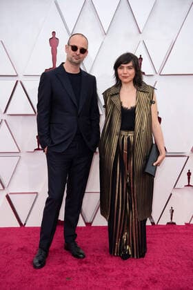 OscarÂ® nominees Alexander Nanau and Bianca Oana arrive on the red carpet of The 93rd OscarsÂ® at Union Station in Los Angeles, CA on Sunday, April 25, 2021. Los Angeles CA USA  Copyright: xMattxPetitx 34135186THA