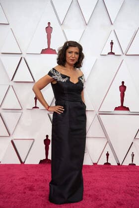 OscarÂ® nominee Kaouther Ben Hania arrives on the red carpet of The 93rd OscarsÂ® at Union Station in Los Angeles, CA on Sunday, April 25, 2021. Los Angeles CA USA  Copyright: xMattxPetitx 34135192THA