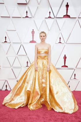 OscarÂ® nominee Carey Mulligan arrives on the red carpet of The 93rd OscarsÂ® at Union Station in Los Angeles, CA on Sunday, April 25, 2021. Los Angeles CA USA  Copyright: xMattxPetitx 34135196THA