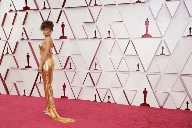 OscarÂ® nominee Andra Day arrives on the red carpet of The 93rd OscarsÂ® at Union Station in Los Angeles, CA on Sunday, April 25, 2021. Los Angeles CA USA  Copyright: xMattxPetitx 34135211THA