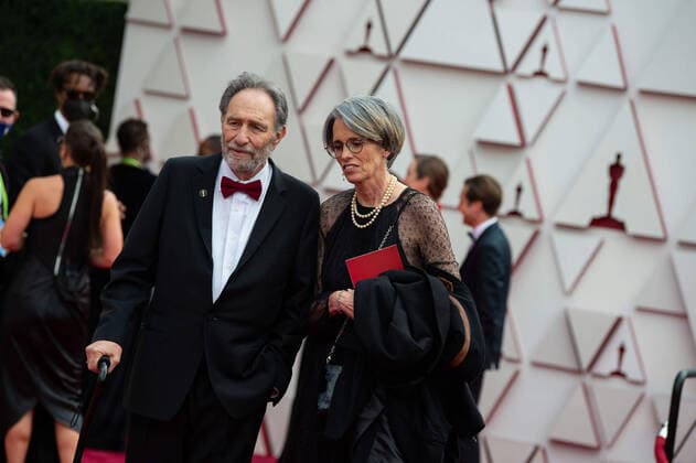 OscarÂ® nominee Eric Roth and Debra Greenfield arrive on the red carpet of The 93rd OscarsÂ® at Union Station in Los Angeles, CA on Sunday, April 25, 2021. Los Angeles CA USA  Copyright: xMattxPetitx 34135370THA