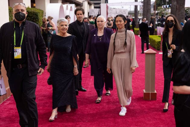 OscarÂ® nominee Chloe Zhao arrives on the red carpet of The 93rd OscarsÂ® at Union Station in Los Angeles, CA on Sunday, April 25, 2021. Los Angeles CA USA  Copyright: xMattxSaylesx 34135379THA