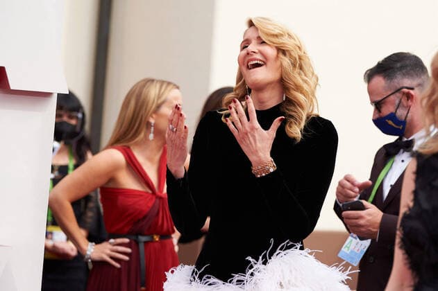 OscarÂ® presenter Laura Dern arrives on the red carpet of The 93rd OscarsÂ® at Union Station in Los Angeles, CA on Sunday, April 25, 2021. Los Angeles CA USA  Copyright: xMattxPetitx 34135382THA