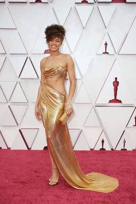 OscarÂ® nominee Andra Day on the red carpet of The 93rd OscarsÂ® at Union Station in Los Angeles, CA on Sunday, April 25, 2021. Los Angeles CA USA  Copyright: xMattxSaylesx 34135509THA