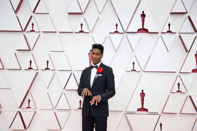 OscarÂ® nominee Jon Batiste arrives on the red carpet of The 93rd OscarsÂ® at Union Station in Los Angeles, CA on Sunday, April 25, 2021. Los Angeles CA USA  Copyright: xMattxPetitx 34135563THA