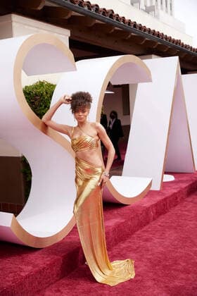 OscarÂ® nominee Andra Day arrives on the red carpet of The 93rd OscarsÂ® at Union Station in Los Angeles, CA on Sunday, April 25, 2021. Los Angeles CA USA  Copyright: xMattxSaylesx 34135625THA