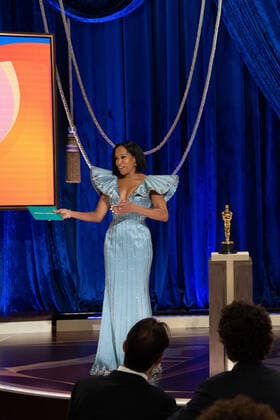 Regina King presents the OscarÂ® for Original Screenplay during the live ABC Telecast of The 93rd OscarsÂ® at Union Station in Los Angeles, CA on Sunday, April 25, 2021. Los Angeles CA USA  Copyright: xToddxWawrychukx 34135659THA