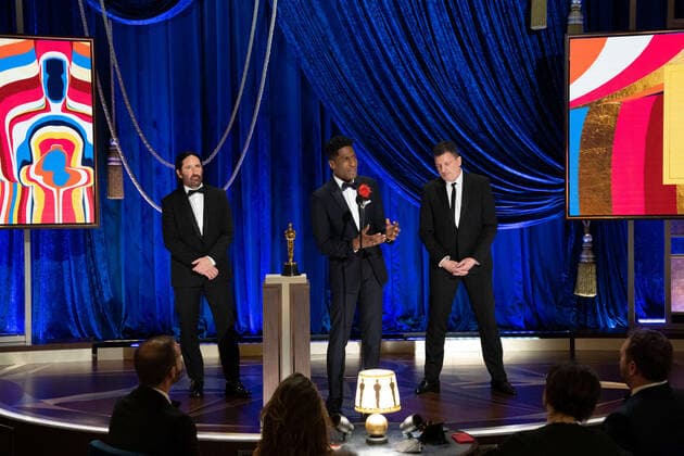 Trent Reznor, Jon Batiste and Atticus Ross accept the OscarÂ® for Original Score during the live ABC Telecast of The 93rd OscarsÂ® at Union Station in Los Angeles, CA on Sunday, April 25, 2021. Los Angeles CA USA  Copyright: xToddxWawrychukx 341351014THA