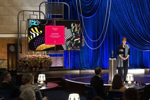 Jan Pascale and Donald Graham accept the Oscars for Production Design during the live ABC Telecast of The 93rd Oscars at Union Station in Los Angeles, CA on Sunday, April 25, 2021. Los Angeles CA USA  Copyright: xToddxWawrychukx 34135946THA