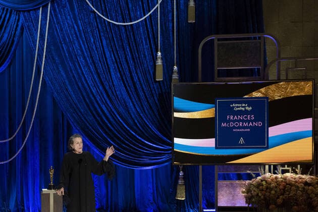 Frances McDormand accepts the Oscars for Actress in a Leading Role during the live ABC Telecast of The 93rd Oscars at Union Station in Los Angeles, CA on Sunday, April 25, 2021. Los Angeles CA USA  Copyright: xToddxWawrychukx 34135964THA