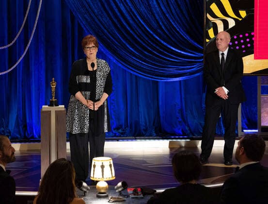 Jan Pascale and Donald Graham accept the Oscars for Production Design during the live ABC Telecast of The 93rd Oscars at Union Station in Los Angeles, CA on Sunday, April 25, 2021. Los Angeles CA USA  Copyright: xToddxWawrychukx 34135972THA