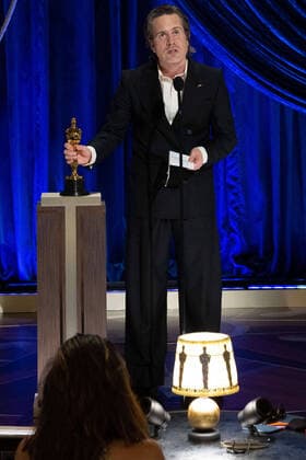 Mikkel E. G. Nielsen accepts the Oscars for Film Editing during the live ABC Telecast of The 93rd Oscars at Union Station in Los Angeles, CA on Sunday, April 25, 2021. Los Angeles CA USA  Copyright: xToddxWawrychukx 34135977THA