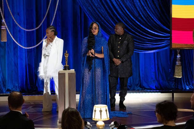 Tiara Thomas, H.E.R. and Dernst Emile, II accept the Oscars for Original Song during the live ABC Telecast of The 93rd Oscars at Union Station in Los Angeles, CA on Sunday, April 25, 2021. Los Angeles CA USA  Copyright: xToddxWawrychukx 34135986THA
