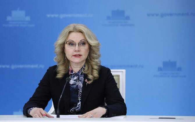 News Bilder des Tages MOSCOW, RUSSIA - APRIL 26, 2021: The head of the national coronavirus emergency center, Russia s Deputy Prime Minister Tatyana Golikova gives a briefing at the House of the Russian Government. Dmitry Astakhov POOL TASS  TS0FE264