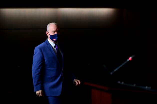 April 26, 2021, Ottawa, on, Canada: Conservative leader Erin O Toole holds a press conference on Parliament Hill in Ottawa on Monday, April 26, 2021, during the COVID-19 pandemic. Ottawa Canada  - ZUMAc35_ 20210426_zaf_c35_009 Copyright: xSeanxKilpatrickx
