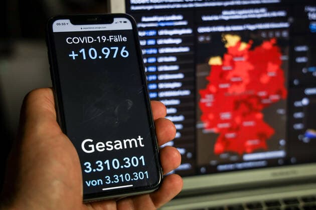Coronavirus in Deutschland - Covid-19-Dashboard des Robert Koch-Institut 27.04.2021: Robert Koch-Institut: 7-Tage-Inzidenz 167,6. 7-Tage-Fallzahl 139.354. COVID-19-Fälle 3.310.301. Zugang um 10.976 gegenüber dem Vortag. COVID-19-Todesfälle 81.968. Zugang um 344 gegenüber dem Vortag.