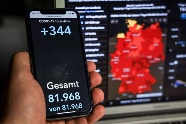 Coronavirus in Deutschland - Covid-19-Dashboard des Robert Koch-Institut 27.04.2021: Robert Koch-Institut: 7-Tage-Inzidenz 167,6. 7-Tage-Fallzahl 139.354. COVID-19-Fälle 3.310.301. Zugang um 10.976 gegenüber dem Vortag. COVID-19-Todesfälle 81.968. Zugang um 344 gegenüber dem Vortag.