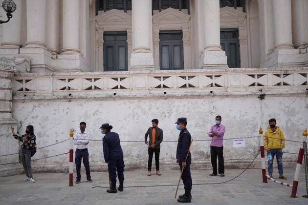 April 27, 2021, Kathmandu, Nepal: Police detain pedestrians not wearing face masks as the spread of coronavirus disease increases owing to the second wave of the virus in Kathmandu, Nepal on Tuesday, April 27, 2021. Kathmandu Nepal - ZUMAg200 20210427_zap_g200_001 Copyright: xSkandaxGautamx