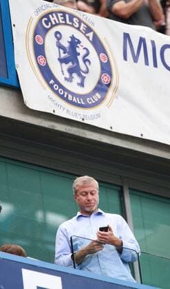Chelsea v Sunderland . . London, UK . . 24.05.2015 Chelsea owner Roman Abramovich looks at his mobile phone.  Chelsea v Sunderland London UK 24 05 2015 Chelsea Owner Novel Abramovich looks AT His Mobile Phone   imago 19966264