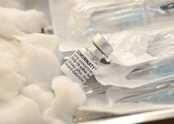 April 27, 2021, Tunis, Tunisia: Pfizer-BioNTech COVID-19 vaccine vials are seen at Ariana Youth Center as vaccination centers across the country experience an influx of registrations during Ramadan. Tunis Tunisia - ZUMAs197 20210427_zaa_s197_019 Copyright: xJdidixWassimx