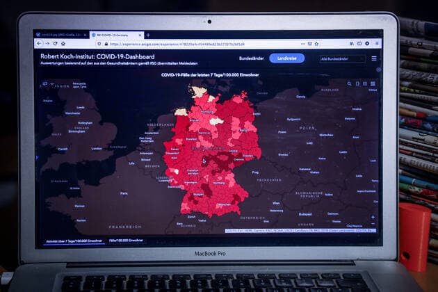 Coronavirus in Deutschland - Covid-19-Dashboard des Robert Koch-Institut 28.04.2021: Robert Koch-Institut: 7-Tage-Inzidenz 160,6. 7-Tage-Fallzahl 133.583. COVID-19-Fälle 3.332.532. Zugang um 22.231 gegenüber dem Vortag. COVID-19-Todesfälle 82.280. Zugang um 312 gegenüber dem Vortag.