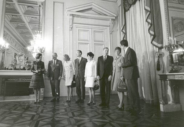 Brussels, Belgium - (FILE) -- The King of Belgium, Baudouin I, and his Queen, Fabiola, pose along with the Apollo 11 astronauts and their wives in the reception hall of the Royal Palace in Brussels, Belgium on October 9, 1970.. Copyright: xNASAxviaxCNPx MediaPunchx