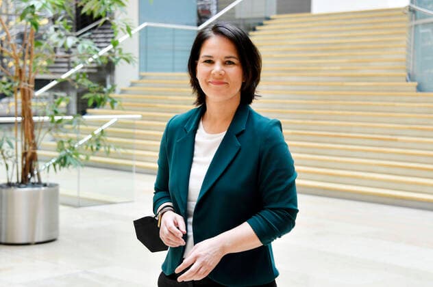 Annalena Baerbock bei einem Pressestatement zum Urteil des Bundesverfassungsgerichtes zum Bundes-Klimaschutzgesetz im Jakob-Kaiser-Haus. Berlin, 29.04.2021