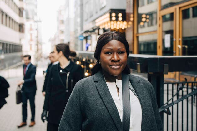 Portrait of mature businesswoman in city Sweden, Stockholm, model released Copyright: xMaskotx , MA85744