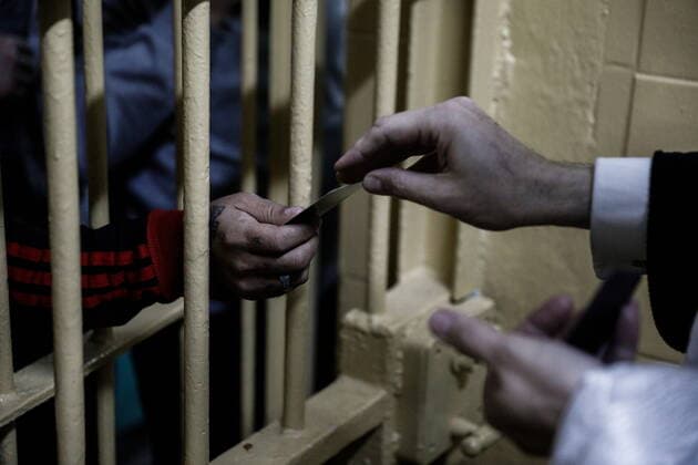 April 30, 2021, Athens, Greece: Procession of the Epitaph in Korydalos prison during Orthodox Holy Week. Athens Greece - ZUMAe114 20210430_zaa_e114_006 Copyright: xEurokinissix
