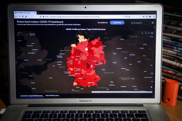 Coronavirus in Deutschland - Covid-19-Dashboard des Robert Koch-Institut 03.05.2021: Robert Koch-Institut: 7-Tage-Inzidenz 146,9. 7-Tage-Fallzahl 122.205. COVID-19-Fälle 3.425.982. Zugang um 9.160 gegenüber dem Vortag. COVID-19-Todesfälle 83.276. Zugang um 84 gegenüber dem Vortag.