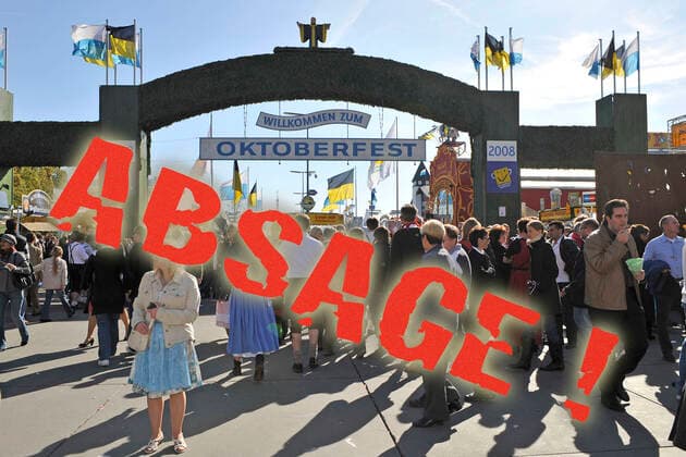 FOTOMONTAGE: Wegen Coronavirus Pandemie: Oktoberfest faellt auch 2021 aus Archivfoto: Eingang zum Oktoberfest,Wiesn,Festzelte,Besucher,Menschen,Menschenmassen,Sonne,Tag,Blick ueber die Theresienwiese ,Oktoberfest Muenchen.01.10.2008.