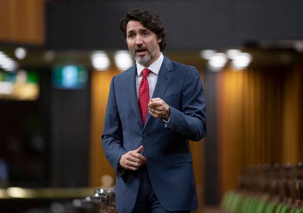 May 5, 2021, Ottawa, on, Canada: Prime Minister Justin Trudeau rises during Question Period in the House of Commons Wednesday May 5, 2021 in Ottawa. Ottawa Canada  - ZUMAc35_ 20210505_zaf_c35_052 Copyright: xAdrianxWyldx