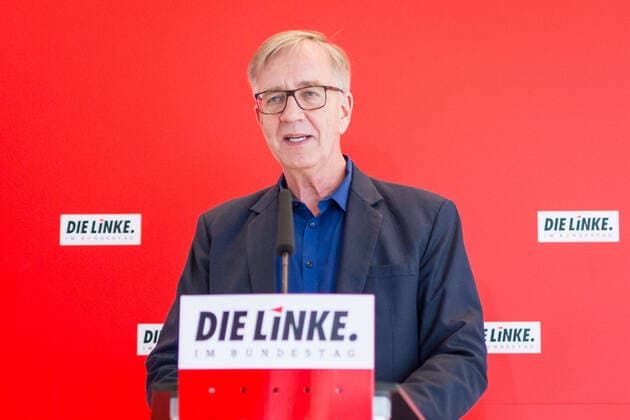 Berlin, Dietmar Bartsch gibt Pressekonferenz im Bundestag Dietmar Bartsch (Fraktionsvorsitzender Die Linke im Bundestag) während der Pressekonferenz vor der Fraktionsitzung von Die Linke im Deutschen Bundestag am 04.05.2021 in Berlin. Berlin Bundestag Berlin Deutschland
