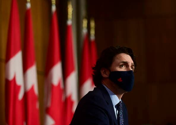 May 7, 2021, Ottawa, on, Canada: Prime Minister Justin Trudeau looks on during a press conference to update Canadians on the COVID-19 pandemic, in Ottawa on Friday, May 7, 2021. Ottawa Canada  - ZUMAc35_ 20210507_zaf_c35_016 Copyright: xSeanxKilpatrickx