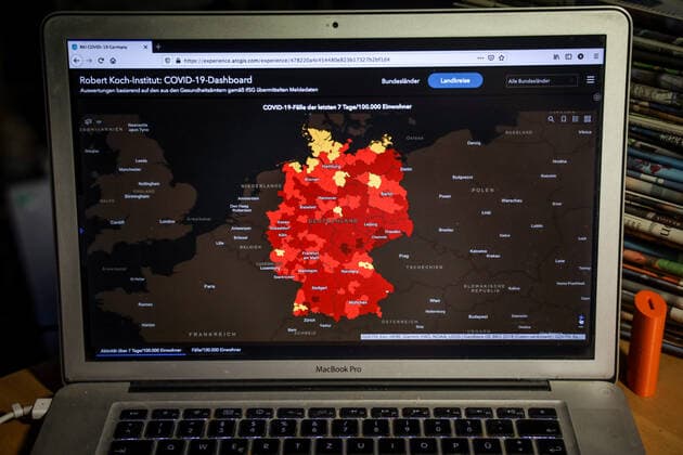 Coronavirus in Deutschland - Covid-19-Dashboard des Robert Koch-Institut 08.05.2021: Robert Koch-Institut: 7-Tage-Inzidenz 121,5. 7-Tage-Fallzahl 101.067. COVID-19-Fälle 3.507.673. Zugang um 15.685 gegenüber dem Vortag. COVID-19-Todesfälle 84.648. Zugang um 238 gegenüber dem Vortag.
