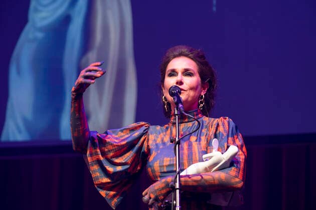 Sidse Babett Knudsen vinder Bodil for bedste kvindelige birolle. Uddeling af Bodilprisen 2021 i Folketeatret i Koebenhavn, loerdag den 8. maj 2021.. , Copenhagen Denmark