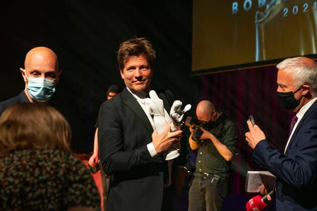 Thomas Vinterberg. Uddeling af Bodilprisen 2021 i Folketeatret i Koebenhavn, loerdag den 8. maj 2021.. , Copenhagen Denmark