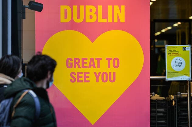 Daily Life In Dublin During COVID-19 Lockdown A poster Dublin - Great To See You seen at the entrance to Penneys store on Henry Street in Dublin city center. On Sunday, 9 May 2021, in Dublin, Ireland. Dublin Ireland widak-dublinda210509_npvIf  Copyright: xArturxWidakx