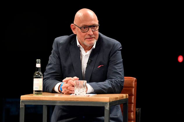 Jörg Franzen beim Fototermin bei der Pressekonferenz für das Nothilfe-Projekt hierspieltdiemusik zur Unterstützung der Berliner Musikszene in der Verti Music Hall. Berlin, 10.05.2021
