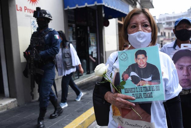 May 10, 2021: Mothers of missing persons in Veracruz, march in the streets on Mother s Day to demand justice for their missing relatives..Most of the missing persons were kidnapped during the war against drug trafficking between 2006 and 2018, where Veracruz was one of the states most damaged by violence. - ZUMAqp1_ 20210510_zip_qp1_007 Copyright: xHectorxAdolfoxQuintanarxPerezx