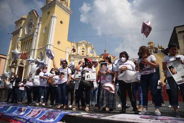 May 10, 2021: Mothers of missing persons in Veracruz, march in the streets on Mother s Day to demand justice for their missing relatives..Most of the missing persons were kidnapped during the war against drug trafficking between 2006 and 2018, where Veracruz was one of the states most damaged by violence. - ZUMAqp1_ 20210510_zip_qp1_011 Copyright: xHectorxAdolfoxQuintanarxPerezx
