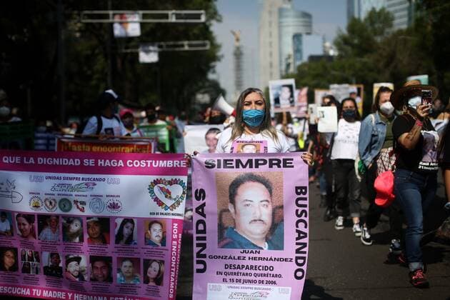 Mothers of disappeared persons marched today, to demand justice and the appearance of their children and relatives alive, in Mexico City, Mexico 10 May 2021. Hundreds of mothers of disappeared persons in Mexico on Monday demanded urgent solutions to the alarming figures and recalled that despite being Mother s Day, for them there is no longer May 10. Mexican mothers of the disappeared demand urgent solutions !ACHTUNG: NUR REDAKTIONELLE NUTZUNG!  Copyright: xSáshenkaxGutiérrezx MEX1597 20210511-637562929047016443