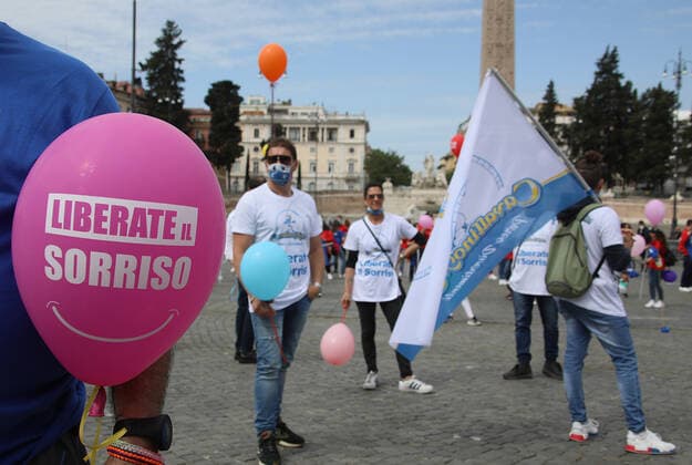 Rome, Demonstration of the workers of the theme and water parks to ask the government that the amusement parks reopen before 1 July 2021. Pictured:  Copyright: xPieroxTenaglix xIPAx xPieroxTenaglix