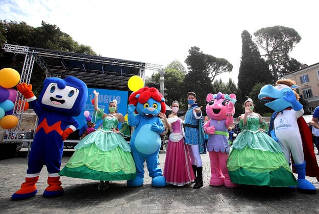 Rome, Demonstration of the workers of the theme and water parks to ask the government that the amusement parks reopen before 1 July 2021. Pictured:  Copyright: xPieroxTenaglix xIPAx xPieroxTenaglix