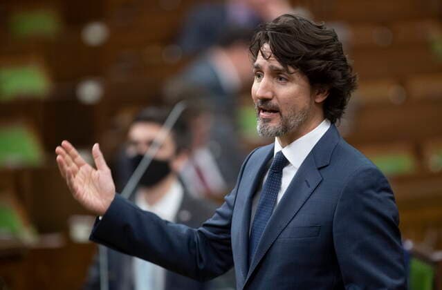 May 11, 2021, Ottawa, on, Canada: Prime Minister Justin Trudeau responds to a question during Question Period in the House of Commons Tuesday May 11, 2021 in Ottawa. Ottawa Canada  - ZUMAc35_ 20210511_zaf_c35_062 Copyright: xAdrianxWyldx