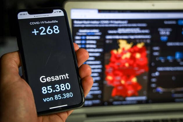 Coronavirus in Deutschland - Covid-19-Dashboard des Robert Koch-Institut 12.05.2021: Robert Koch-Institut: 7-Tage-Inzidenz 107,8. 7-Tage-Fallzahl 89.680. COVID-19-Fälle 3.548.285. Zugang um 14.909 gegenüber dem Vortag. COVID-19-Todesfälle 85.380. Zugang um 268 gegenüber dem Vortag.