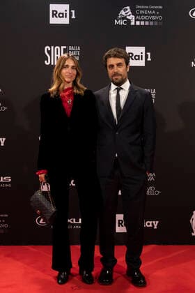 ** EDITORIAL USE ONLY ** Rome, David di Donatello 2021 Awards. In the photo: Chiara Barzini and Luca Infascelli  Copyright: xLucaxDammiccoxperxAccademiaxdelx xLucaxDammiccoxperxAccademiaxdelx