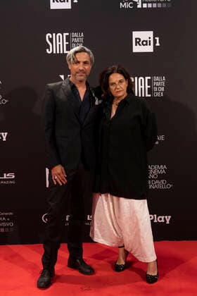 ** EDITORIAL USE ONLY ** Rome, David di Donatello 2021 Awards. In the photo: Carmine Marincola and Emma Dante  Copyright: xLucaxDammiccoxperxAccademiaxdelx xLucaxDammiccoxperxAccademiaxdelx