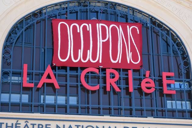 Screaming and open stage organized by the occupants of the criee (national theater of Marseille). The intermittent workers of the spectacle occupy the French theaters (here since 2 months) to make hear their claims.  NaemiexBourtinx xLexPictorium LePictorium_0246381